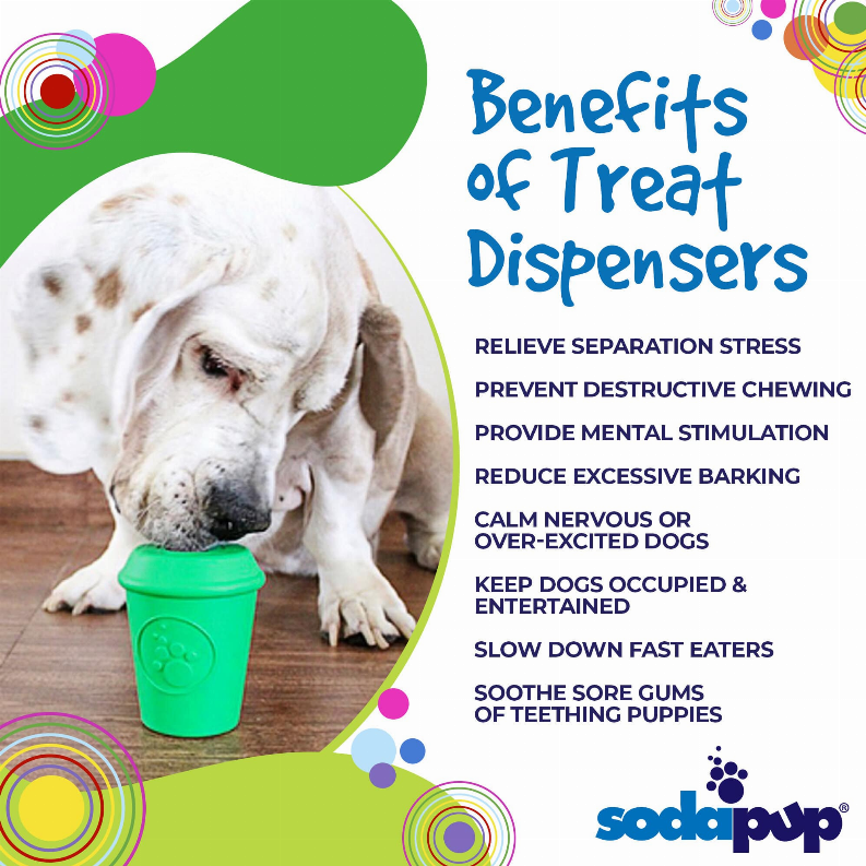 Coffee Cup Durable Rubber Chew Toy and Treat Dispenser - Green / 1 / Medium - Toys