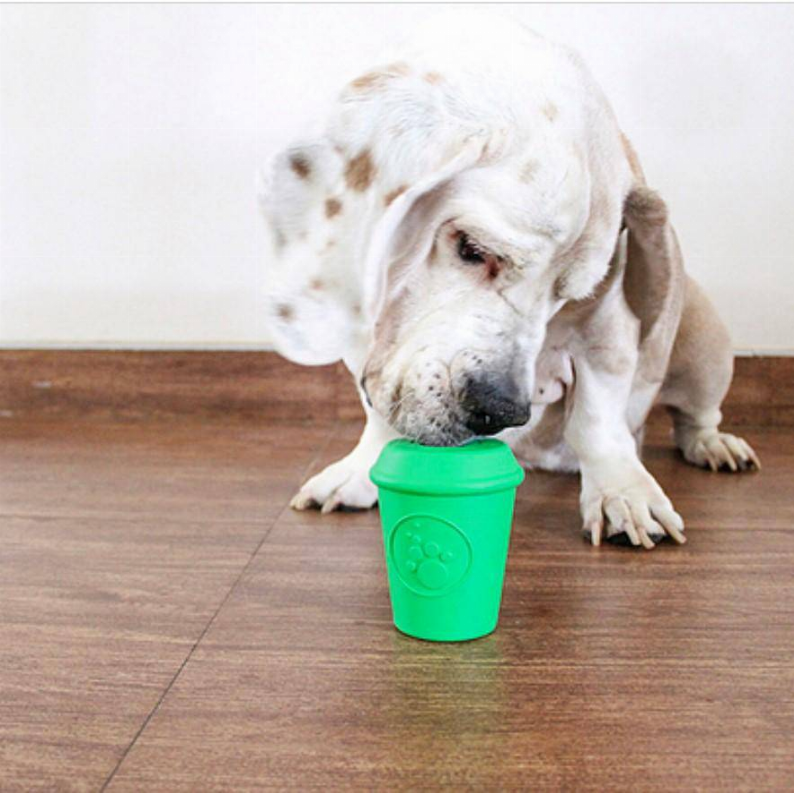 Coffee Cup Durable Rubber Chew Toy and Treat Dispenser - Green / 1 / Medium - Toys