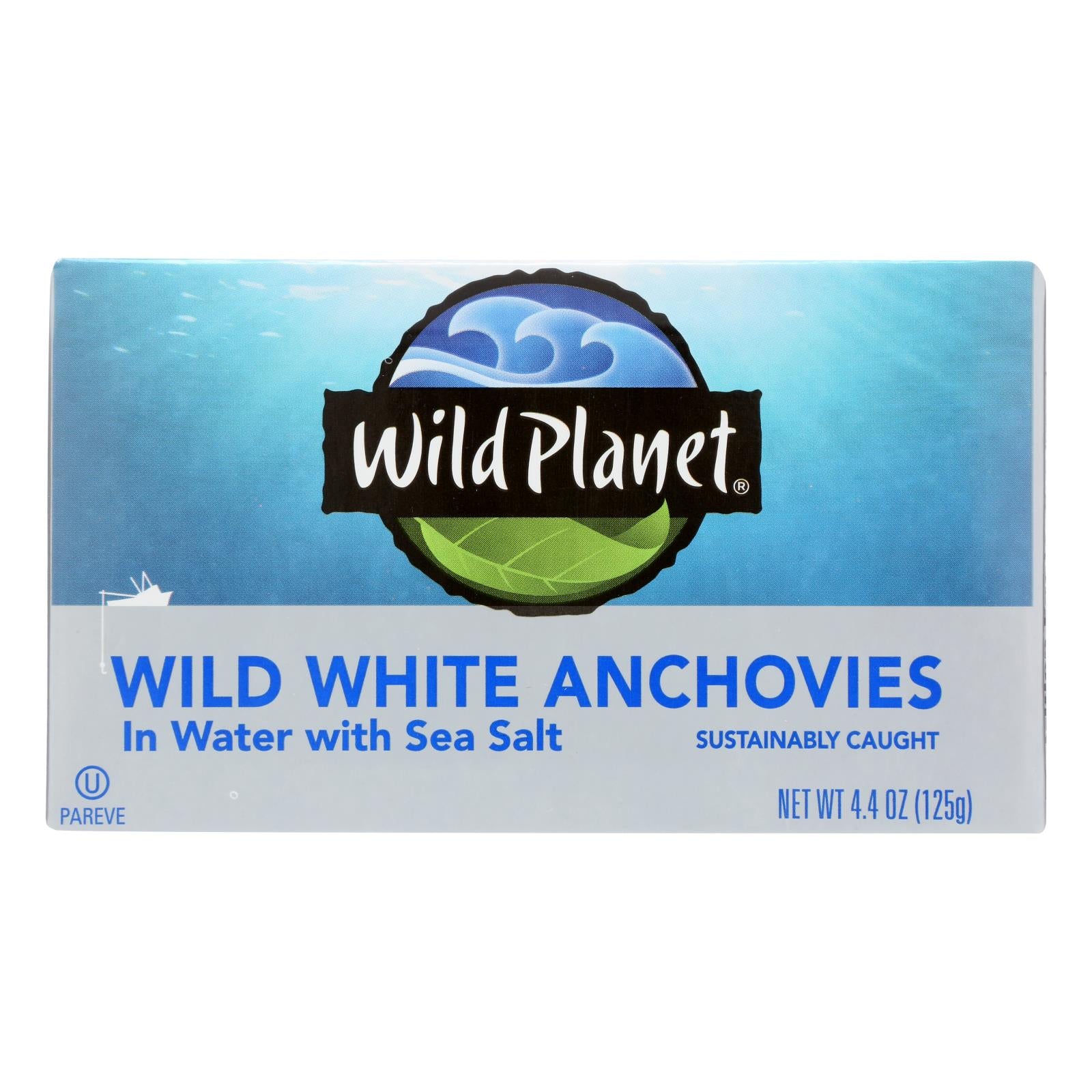 Wild Planet White Anchovies - In Water - Case Of 12 - 4.4 Oz - GreatEagleInc