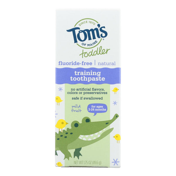 Tom's Of Maine Toothpaste - Toddler Training - Natural - Fluoride Free - Mild Fruit - 1.75 Oz - Case Of 6 - GreatEagleInc