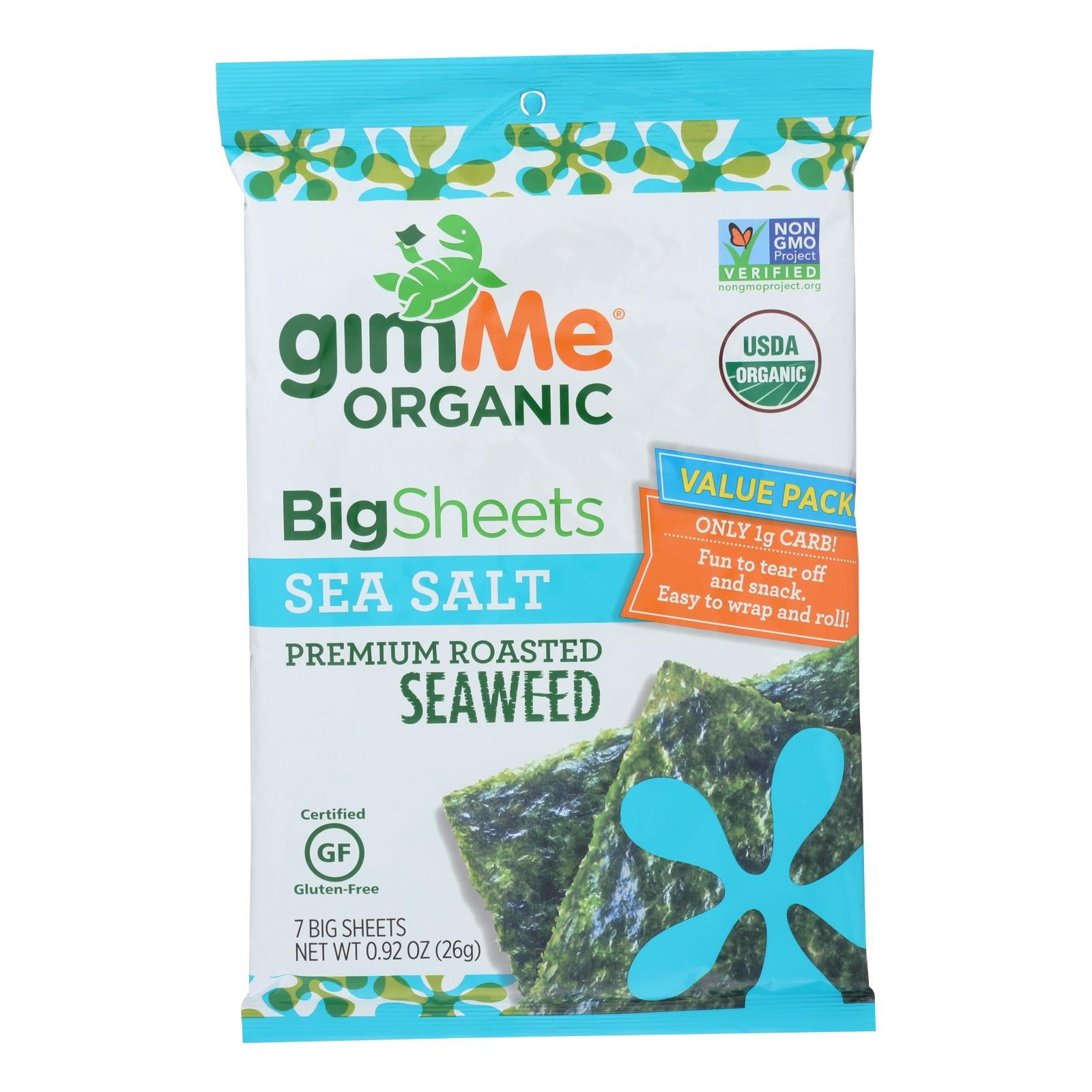Gimme Organic Wrap N' Roll - Sea Salt - Case Of 10 - 0.92 Oz. - GreatEagleInc