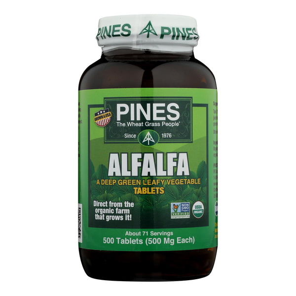Pines International Alfalfa - Organic - Tablets - 500 Tablets - GreatEagleInc