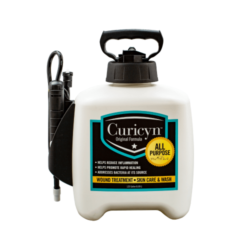 Curicyn Original Formula all-purpose pump bottle with wound care and wash label, 1.33 gal.