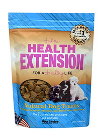 Small chicken heart dog treat bag with Natural Dog Treats label