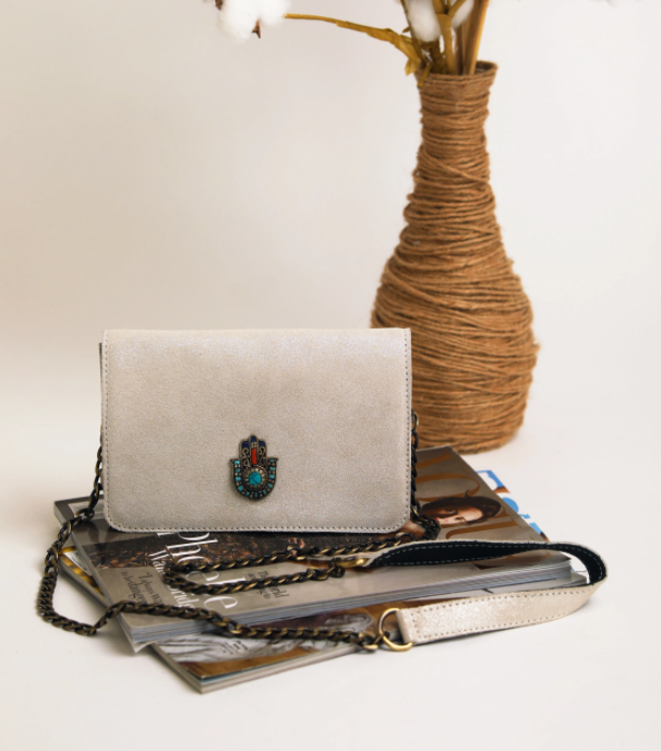 Chain Crossbody Bag- Ivory - Bags & Wallets