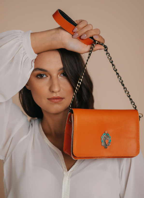Chain Crossbody Bag - Orange - Bags & Wallets