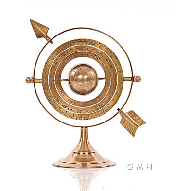 Brass Armillary Globe Décor- 8 Inches - Home Decor