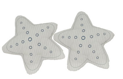 Anne Home - Set of 2 White Star-Shaped Pillows - Home Decor