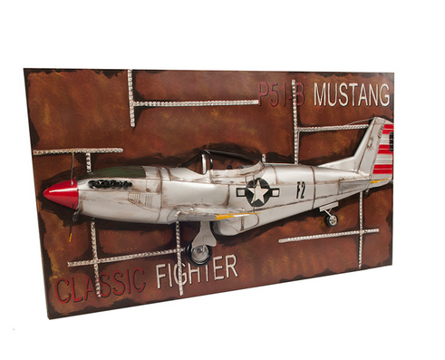 Painted P-51B Mustang fighter aircraft model with red nose and side insignia