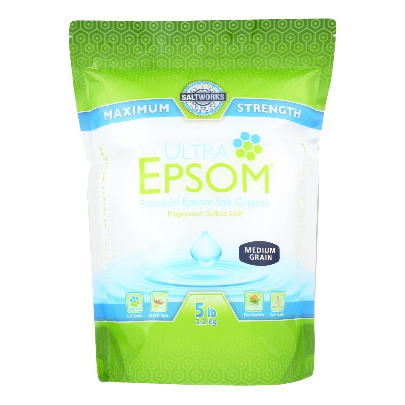 Ultra Epsom Salt - Medium Grain - 5 Lb - GreatEagleInc