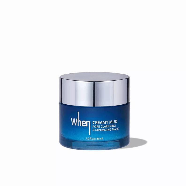 When Creamy Mud pore clarifying & minimizing mask jar with silver lid, 30 ml