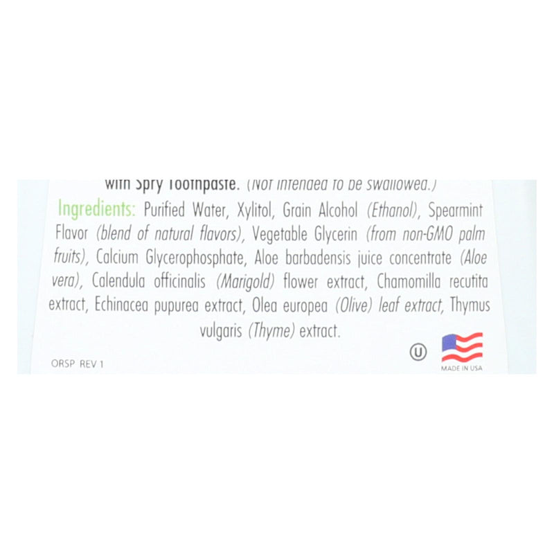 Spry Oral Rinse - Spearmint - 16 Fl Oz. - GreatEagleInc