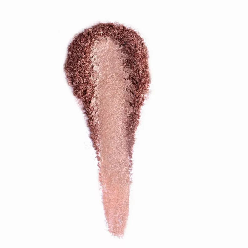 Rose pink eyeshadow swatch with glittery shimmer