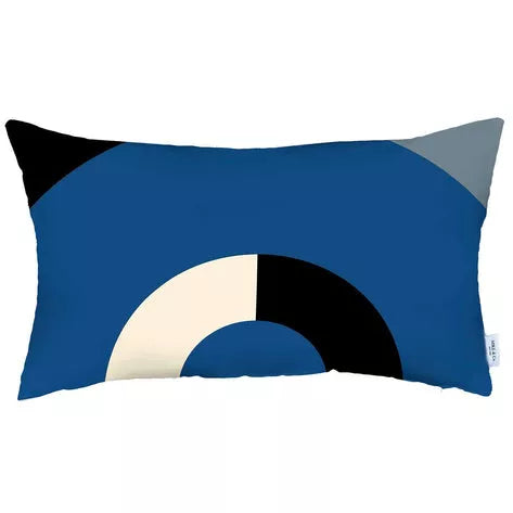 Boho-Chic Printed Jacquard Throw Pillow - Blue / 1 / 12"x20" - Pillows