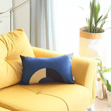 Boho-Chic Printed Jacquard Throw Pillow - Blue / 1 / 12"x20" - Pillows