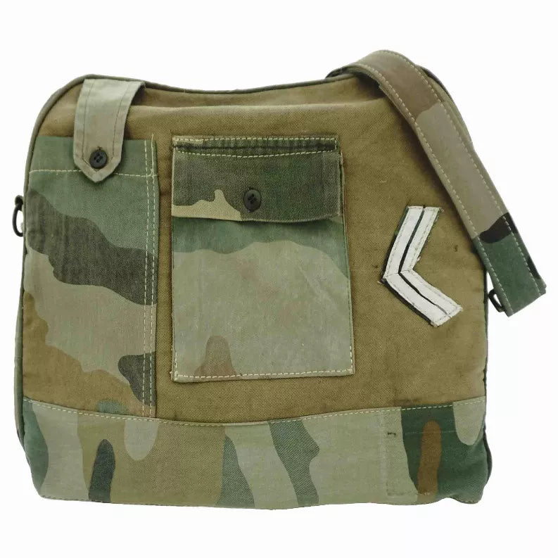 Camo and Recycled Military Tent Messenger Bag - Bags & Wallets