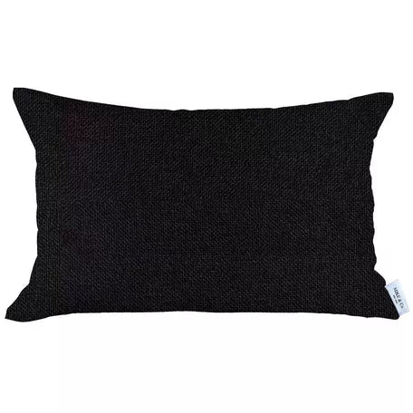 Bohemian Vegan Faux Leather Throw Pillow - Black / 1 / 12"x20" - Pillows