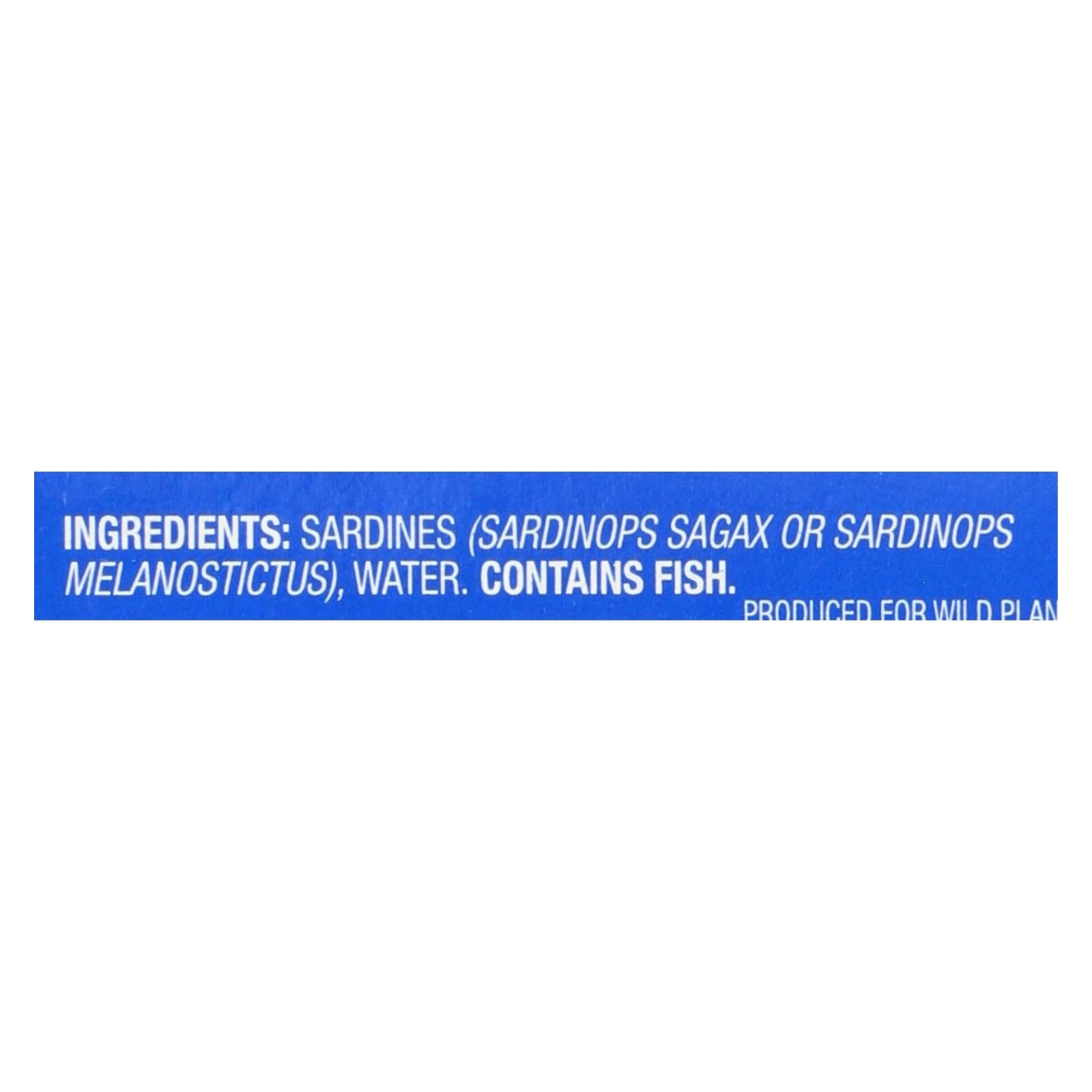 Wild Planet Sardines In Water - Case Of 12 - 4.375 Oz. - GreatEagleInc