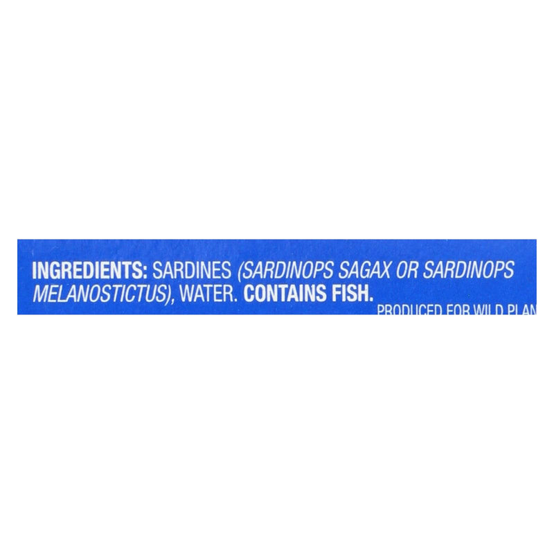 Wild Planet Sardines In Water - Case Of 12 - 4.375 Oz. - GreatEagleInc