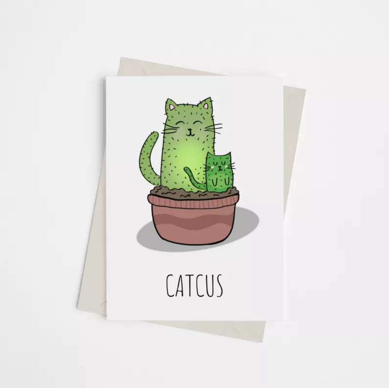 Catcus - Greeting Card - Pack of 1 - Apparel and Accessories