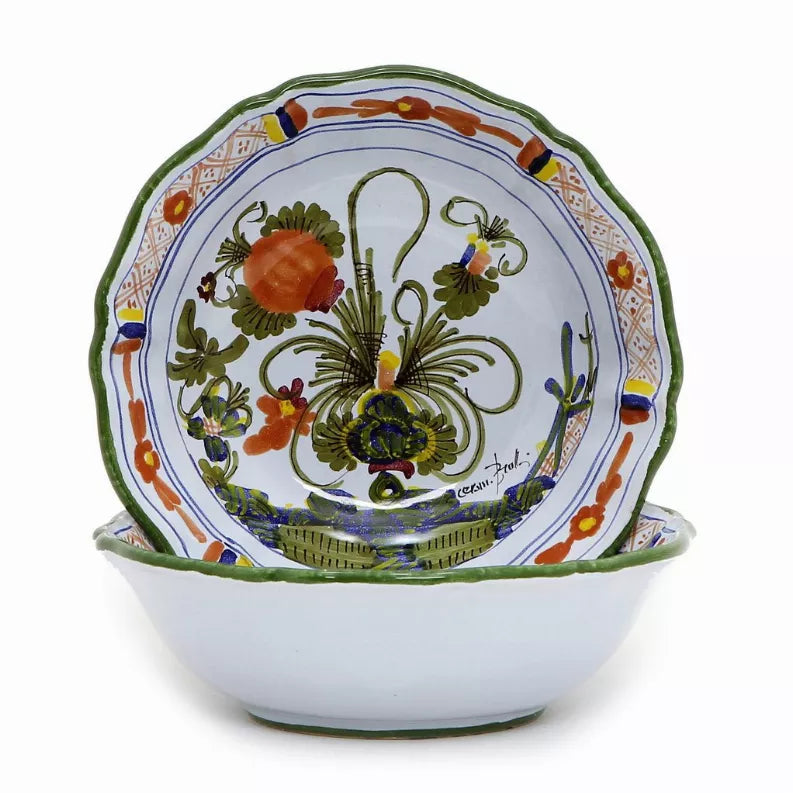FAENZA-CARNATION Salad/Cereal Bowl - 1 / 7 DIAM. X 2.25 HIGH (Dimensions measured in Inches) / Cereal Bowl - Kitchen