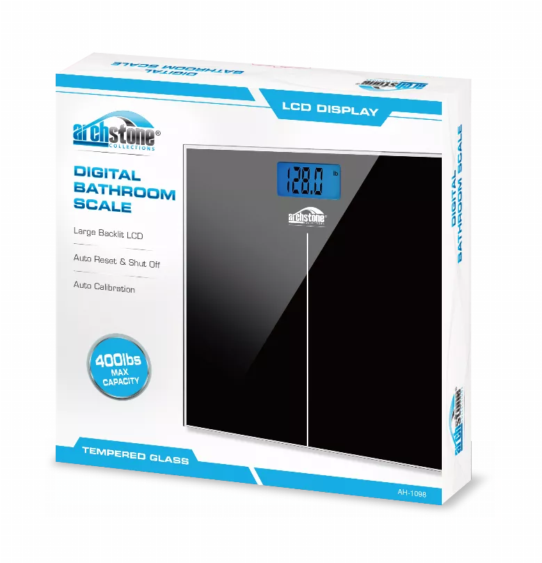 Bathroom Scale - LCD Backlighting and Tempered Glass - Black / 1 - Adult Products