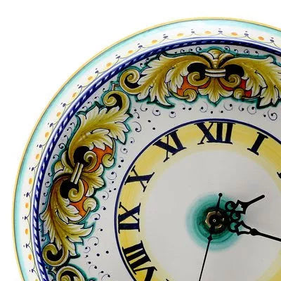 DERUTA VARIO Clock - 1 / 12 DIAM. (Dimensions measured in Inches) / Round Wall Clock Dec Foglie Verdi - Home Decor