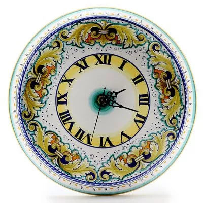 DERUTA VARIO Clock - 1 / 12 DIAM. (Dimensions measured in Inches) / Round Wall Clock Dec Foglie Verdi - Home Decor