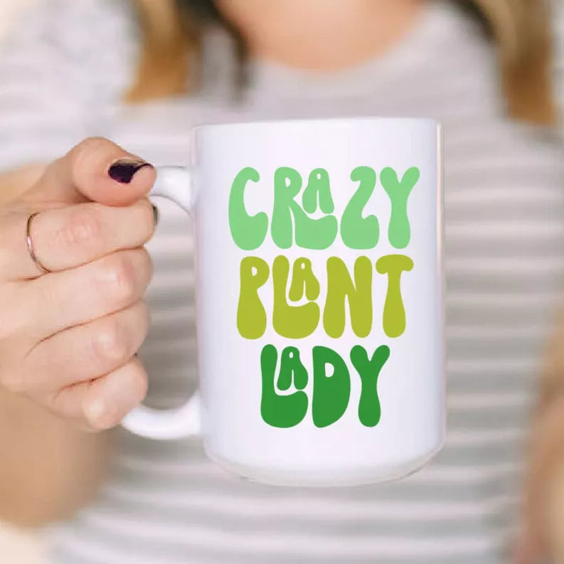 Crazy plant lady ceramic coffee mug - plant mug / 1 / 15oz - Drinkware
