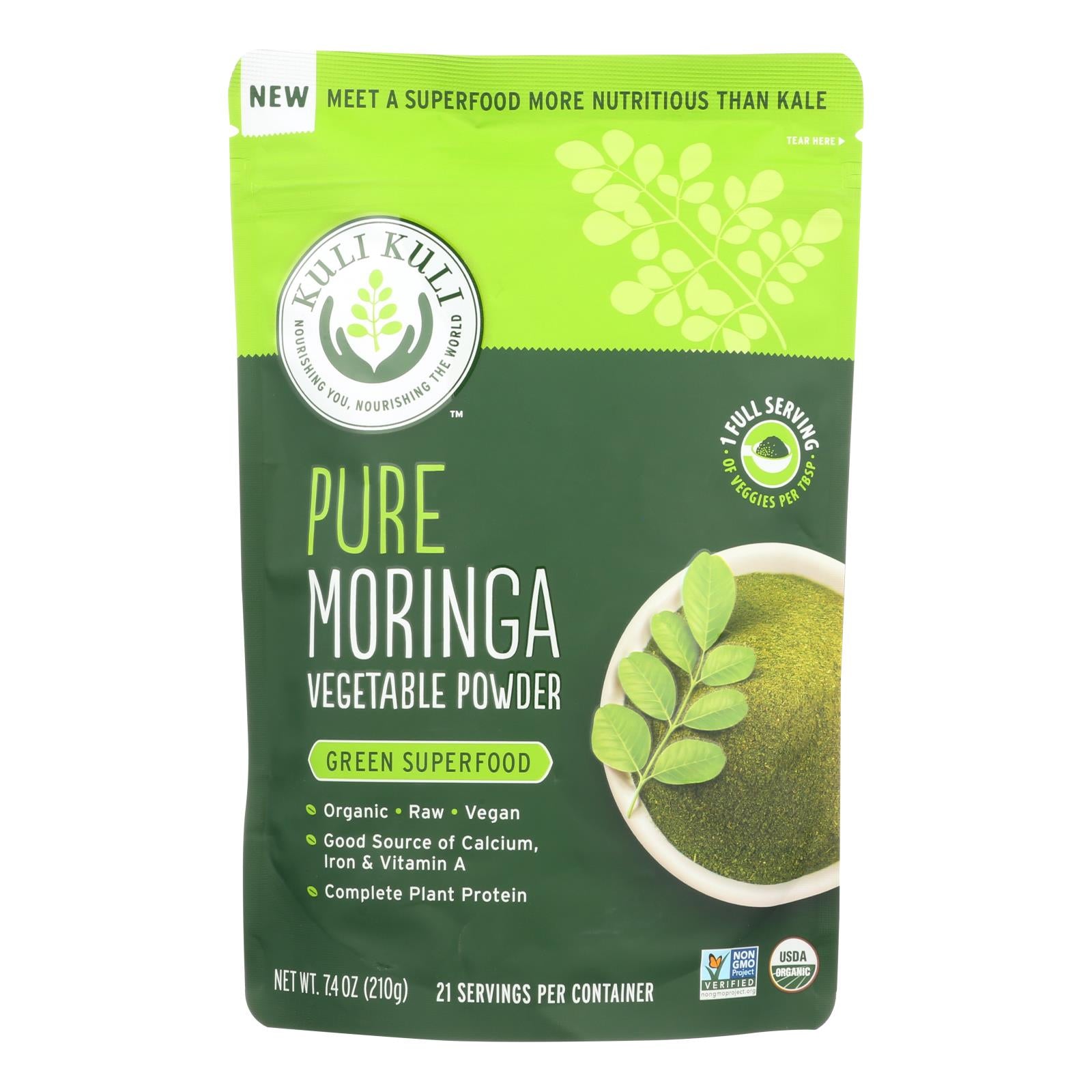 Kuli Kuli Pure Moringa Vegetable Powder - 7.4 Oz. - GreatEagleInc