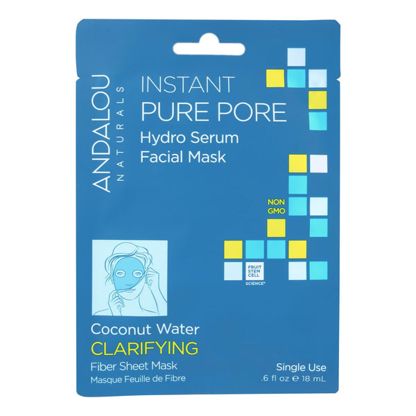 Andalou Naturals Instant Pure Pore Facial Mask - Coconut Water Clarifying - Case Of 6 - 0.6 Fl Oz - GreatEagleInc