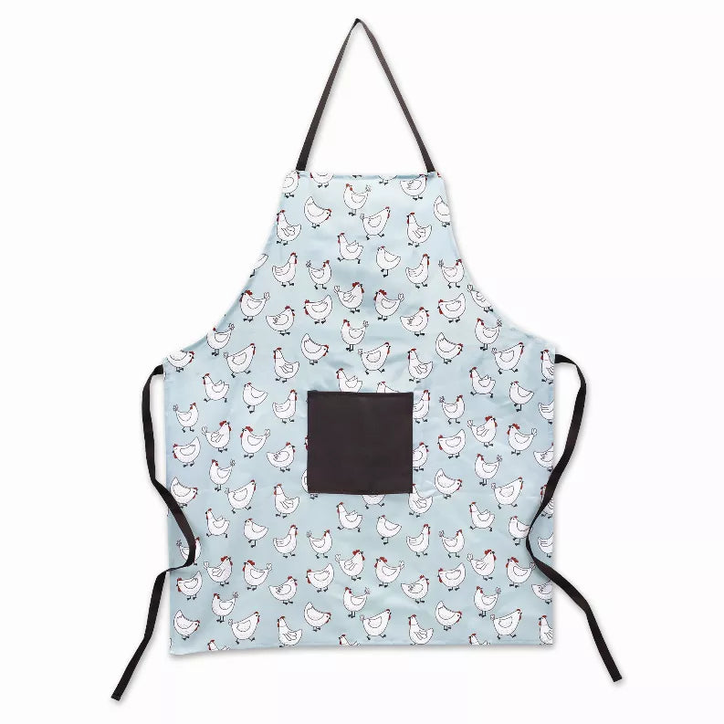 Apron 30"W x 50"H Polyester - Blue/White / 1 - Kitchen