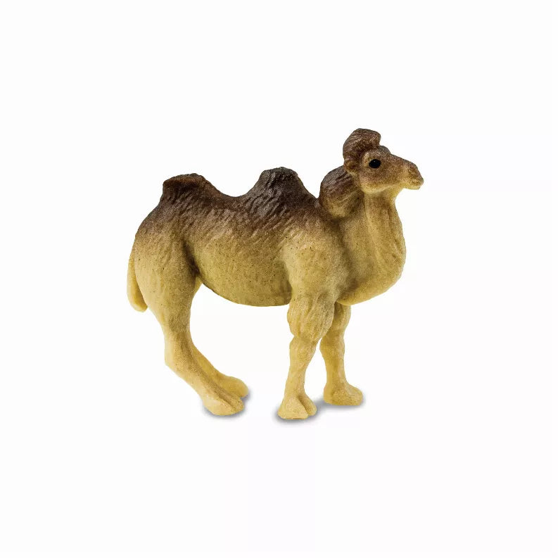 Standing camel figurine with textured tan and brown fur