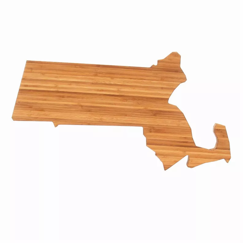 Wooden Texas-shaped board with cutout state outline, light brown finish