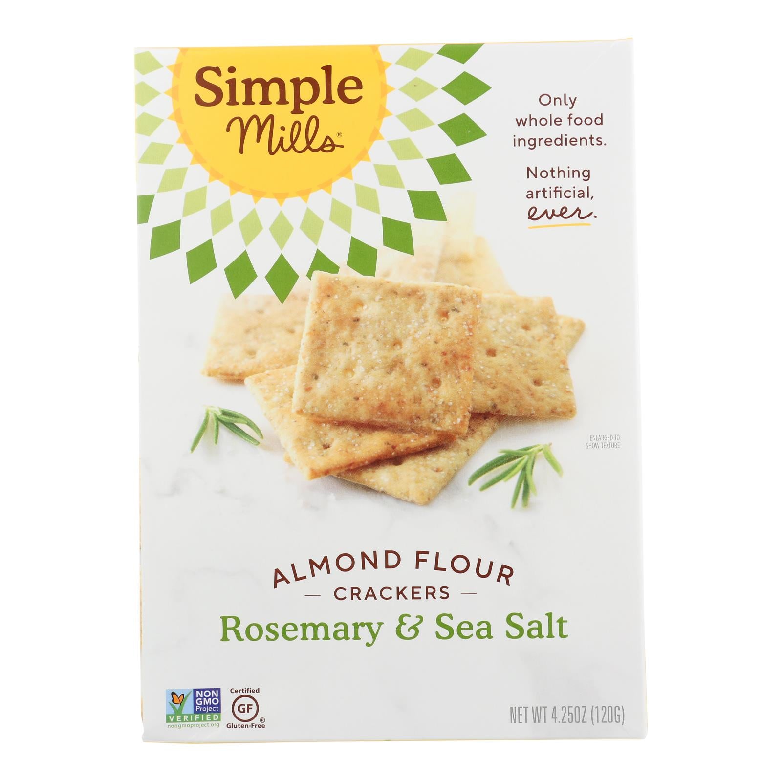 Simple Mills Rosemary And Sea Salt Almond Flour Crackers - Case Of 6 - 4.25 Oz. - GreatEagleInc