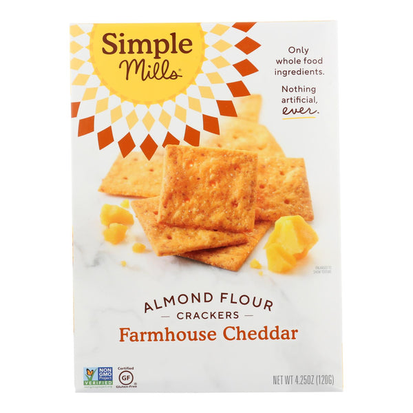 Simple Mills Farmhouse Cheddar Almond Flour Crackers - Case Of 6 - 4.25 Oz. - GreatEagleInc