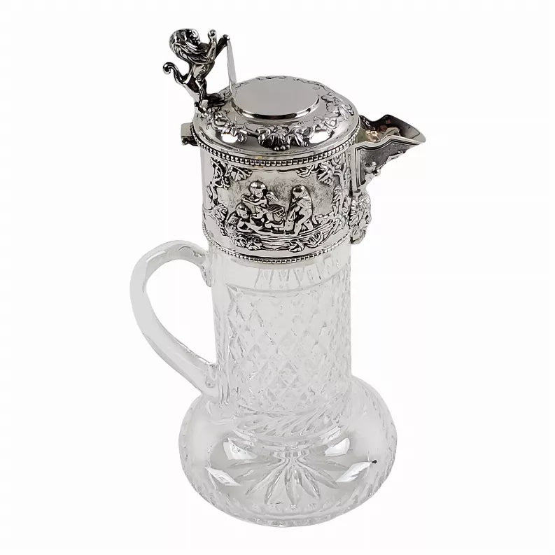 Claret Jug w/Lion on Lid, Cut Crystal 11.5'H/ 32oz - Silver / 1 - Kitchen
