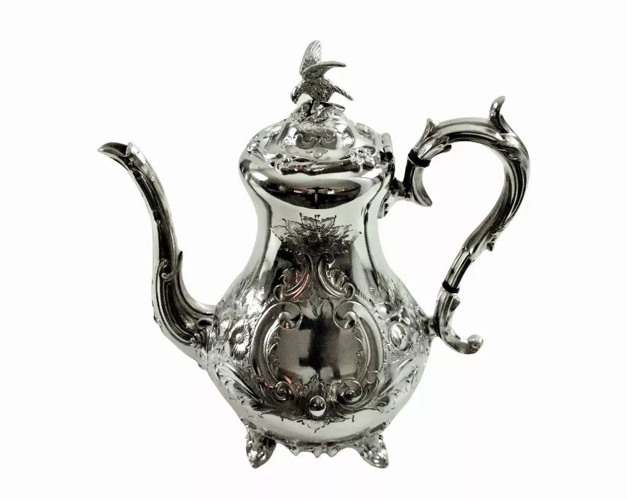 Coffee Pot Louis IV English Silver Plate c.1860 - Silver / 1 - Kitchen