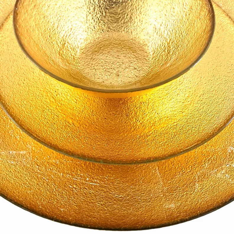 AURA 12PC Gilded Glass Dinnerware Set - Silver / 12 piece - Home Decor