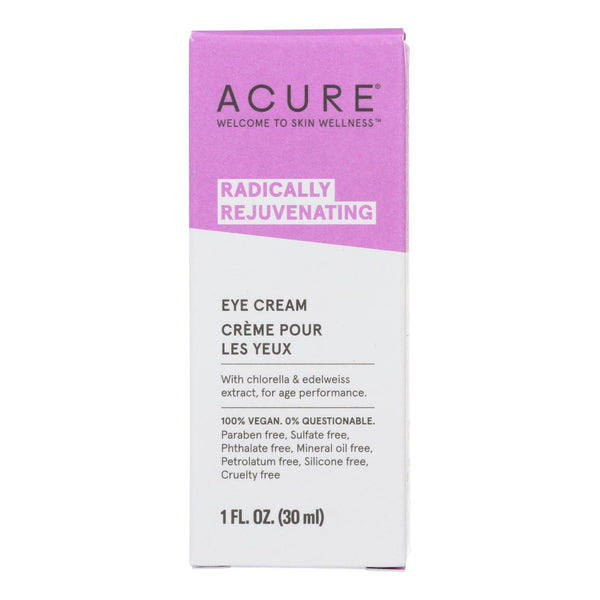 Acure - Eye Cream - Chlorella And Edelweiss Stem Cell - 1 Fl Oz. - Eco-Friendly Home & Grocery