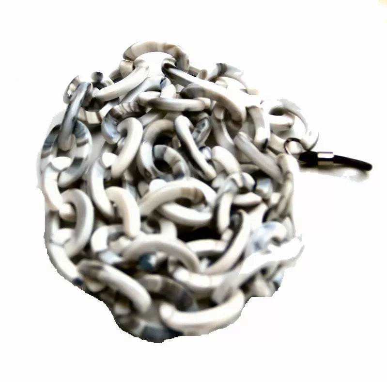 Sunglasses chain strap, silver-tone linked chain with end connector