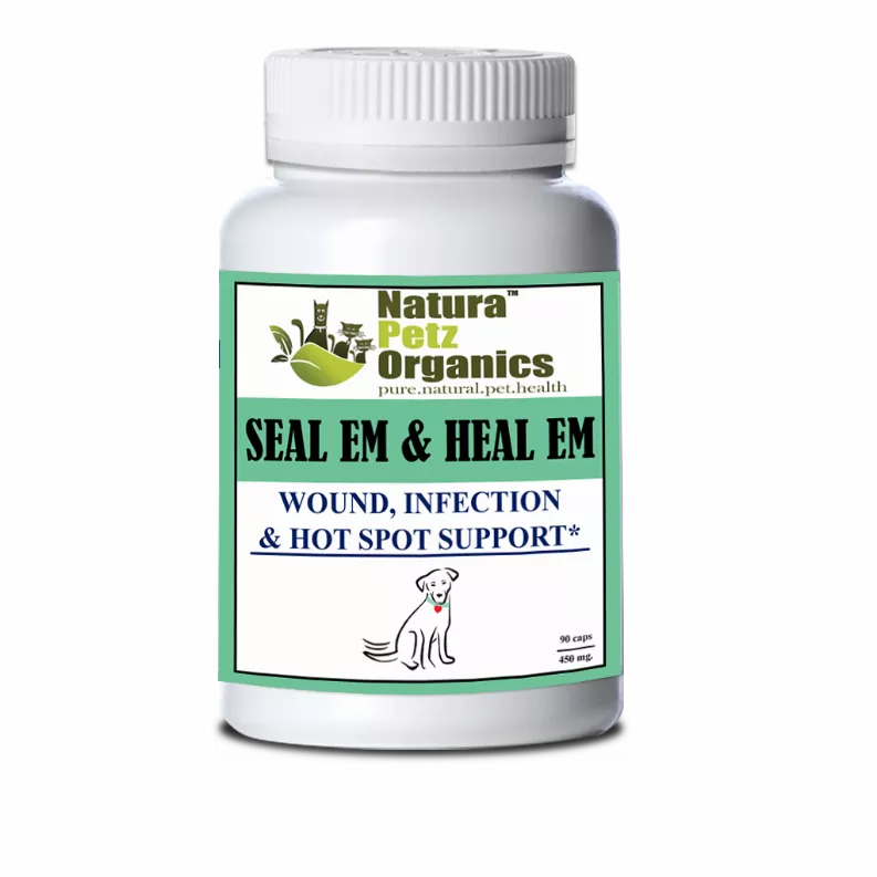 Dog & cat supplement bottle: Natura Petz Organics Seal EM & Heal EM, 90 caps