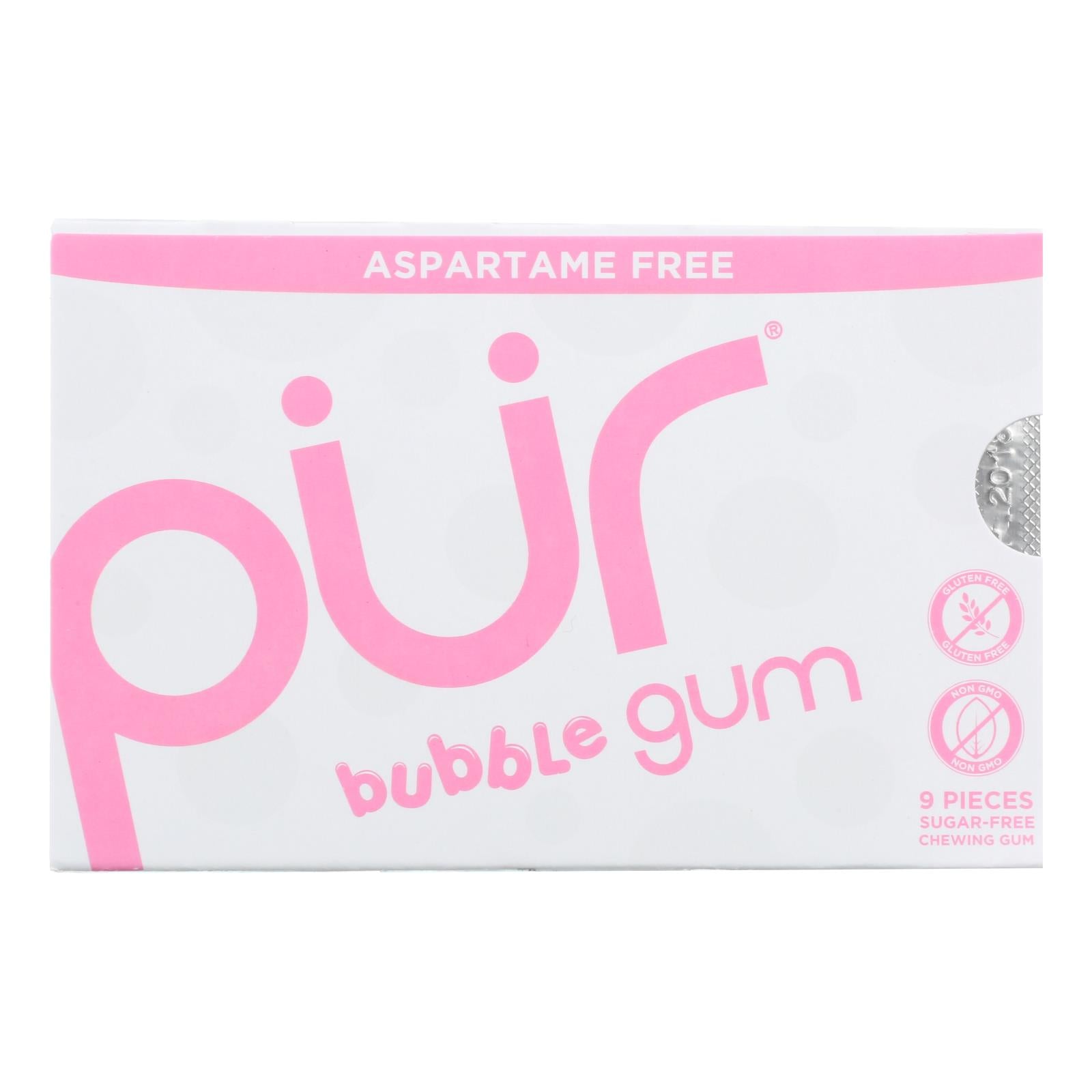 Pur Gum Bubble Gum - Sugar Free - Case Of 12 - 9 Count - GreatEagleInc