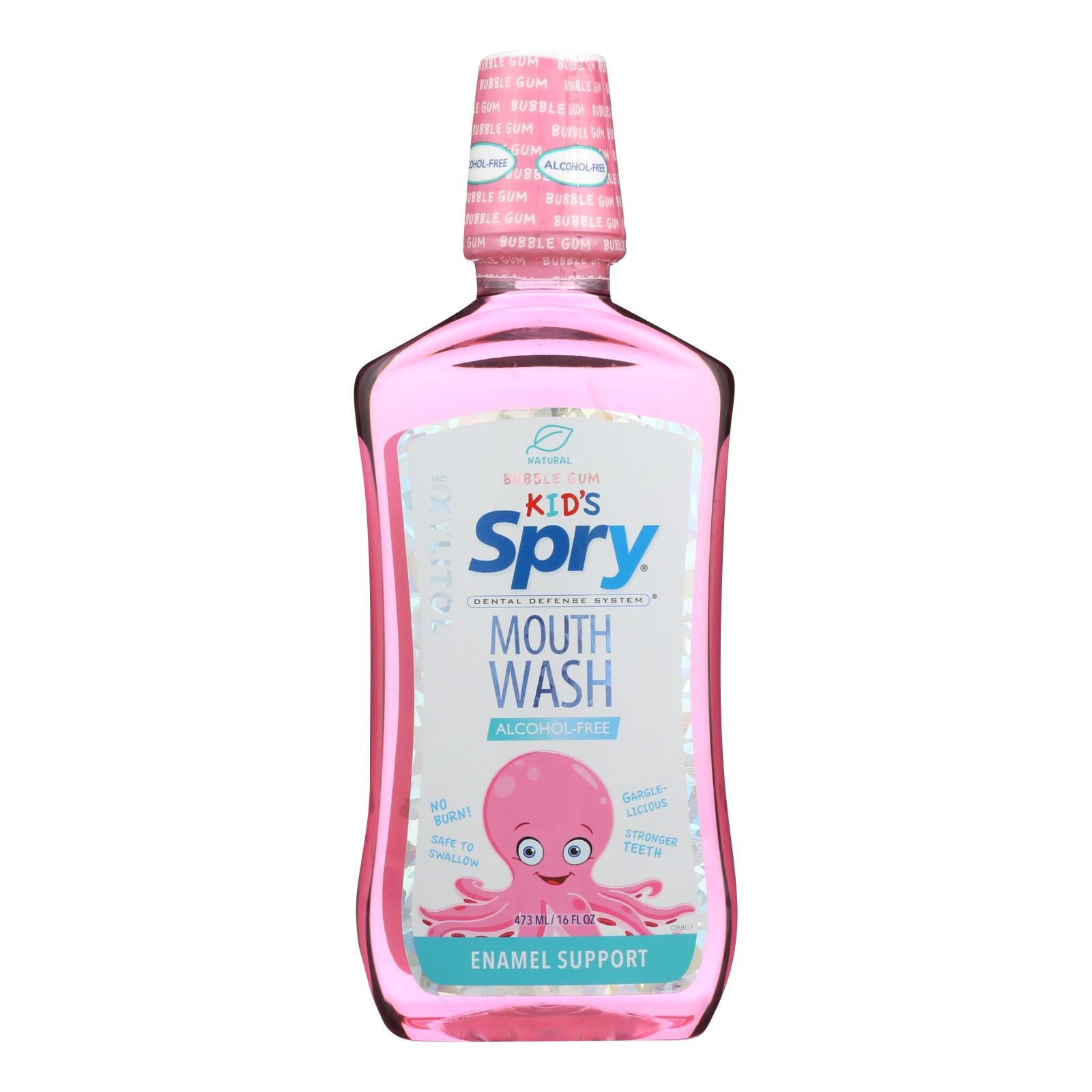 Spry Mouth Wash - Bubble Gum - Kid - 16 Fl Oz - GreatEagleInc