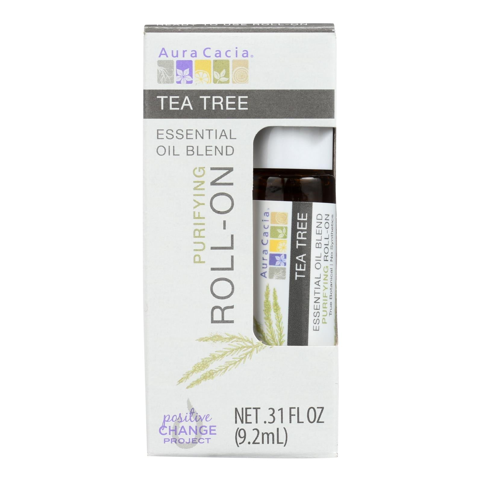 Aura Cacia - Roll On Essential Oil - Tea Tree - Case Of 4 - .31 Fl Oz - GreatEagleInc