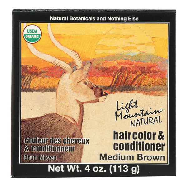 Light Mountain Organic Hair Color And Conditioner - Medium Brown - 4 Oz - Eco-Friendly Home & Grocery