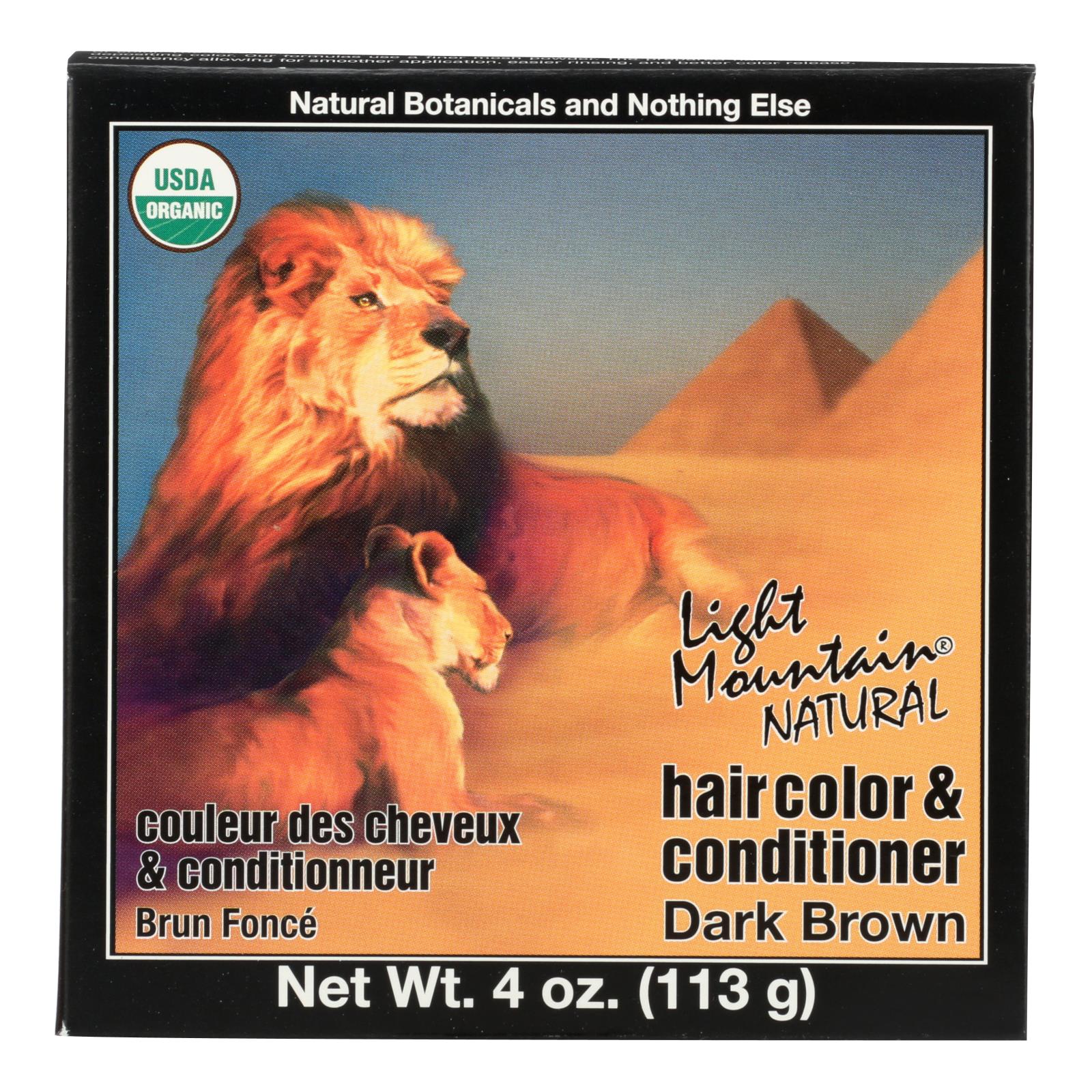 Light Mountain Organic Hair Color And Conditioner - Dark Brown - 4 Oz - GreatEagleInc