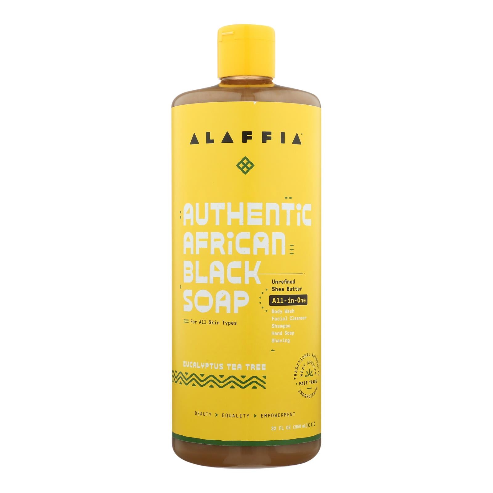 Alaffia - African Black Soap - Eucalyptus Tea Tree - 32 Fl Oz. - Eco-Friendly Home & Grocery