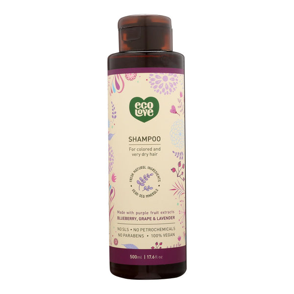 Ecolove Shampoo - Purple Fruit Shampoo For Colored And Very Dry Hair  - Case Of 1 - 17.6 Fl Oz. - GreatEagleInc