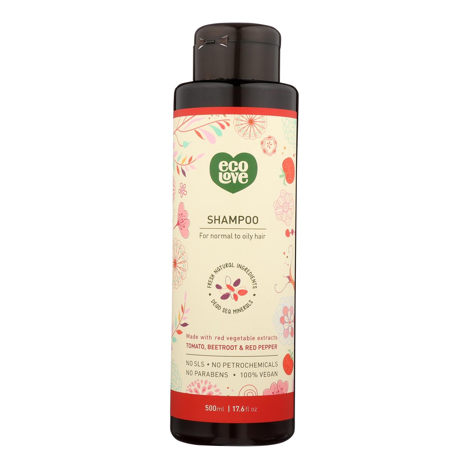 Ecolove Shampoo - Red Vegetables Shampoofor Normal To Oily Hair - Case Of 1 - 17.6 Fl Oz. - GreatEagleInc